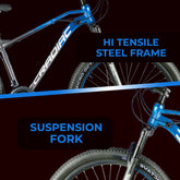 CRADIAC Top Gun Single Speed High Performance Steel Mountain Cycles for Men with Front Suspension & Dual Disc Brake| 26" T Non Geared MTB Bike | Ideal for 14+ Years, Unisex, Frame Size : 17 Inch